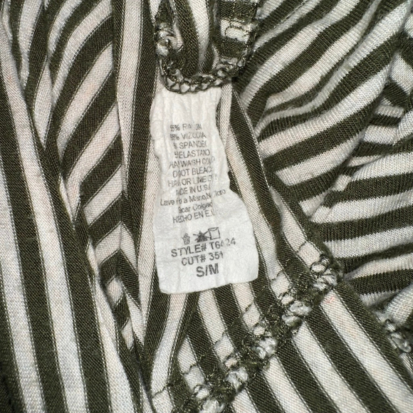 Women's mittoshop Striped Top Size S/M Green and White Oversized - Picture 12 of 12